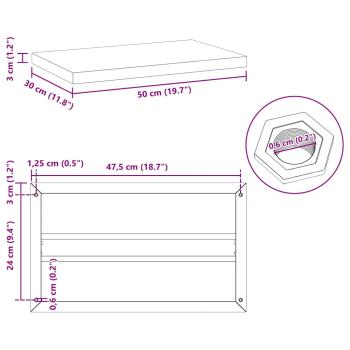 Wandregale 2 Stk. 50x30x3 cm Silbern Edelstahl
