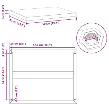Wandregale 2 Stk. 50x40x3 cm Schwarz Edelstahl