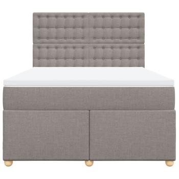 Boxspringbett mit Matratze Taupe 140x190 cm Stoff