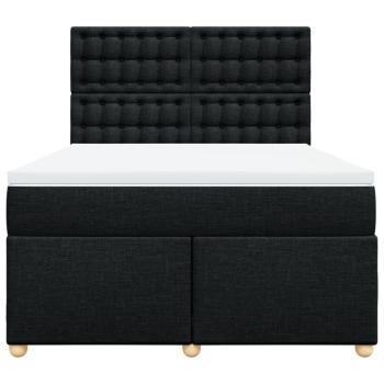 Boxspringbett mit Matratze Schwarz 140x190 cm Stoff
