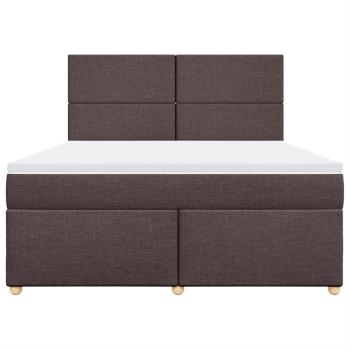 ARDEBO.de - Boxspringbett mit Matratze Dunkelbraun 180x200 cm Stoff