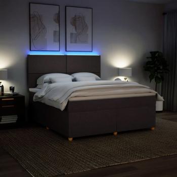 Boxspringbett mit Matratze Dunkelbraun 180x200 cm Stoff