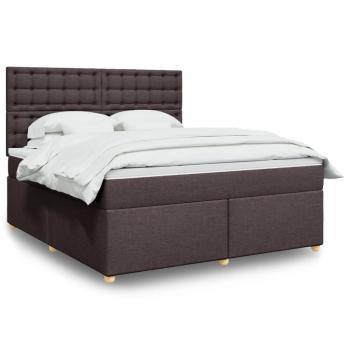 ARDEBO.de - Boxspringbett mit Matratze Dunkelbraun 180x200 cm Stoff