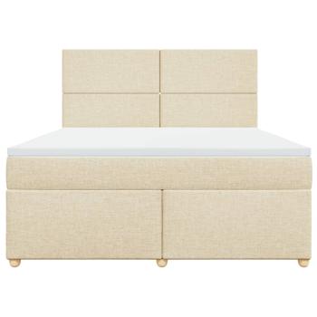 Boxspringbett mit Matratze Creme 180x200 cm Stoff