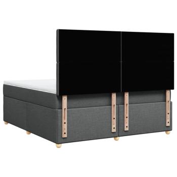 ARDEBO.de - Boxspringbett mit Matratze Dunkelgrau 180x200 cm Stoff