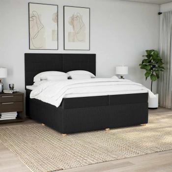 ARDEBO.de - Boxspringbett mit Matratze Schwarz 200x200 cm Stoff