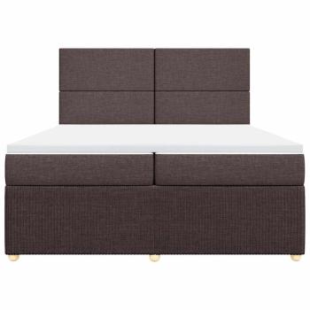 Boxspringbett mit Matratze Dunkelbraun 200x200 cm Stoff