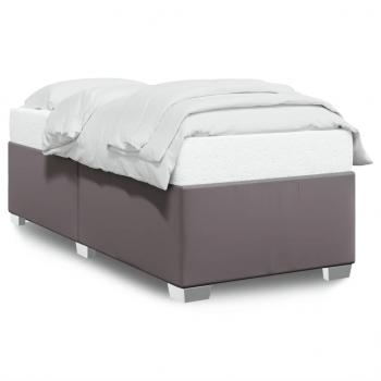 ARDEBO.de - Bettgestell Grau 80x200 cm Kunstleder