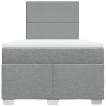 Boxspringbett mit Matratze Hellgrau 120x200 cm Stoff