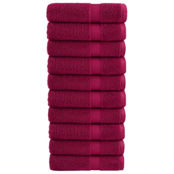 ARDEBO.de - Premium-Duschtücher SOLUND 10 Stk. Bordeaux 70x140 cm 600 g/m²
