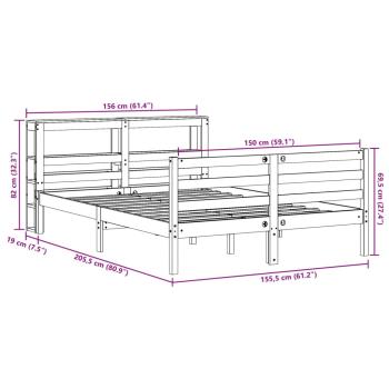 Massivholzbett ohne Matratze 150x200 cm Kiefernholz