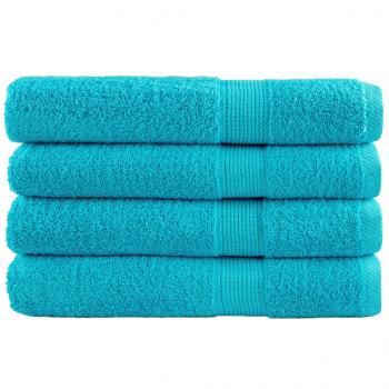 ARDEBO.de - Premium-Handtücher SOLUND 4 Stk. Türkis 100x200 cm 600 g/m²