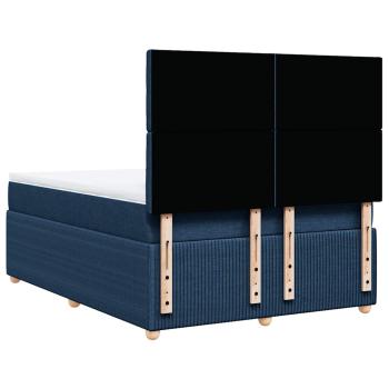 ARDEBO.de - Boxspringbett mit Matratze Blau 140x200 cm Stoff