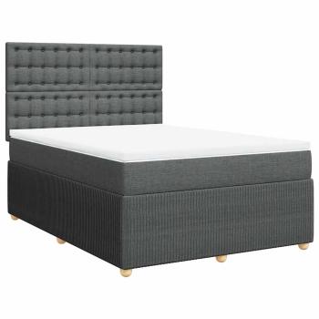 ARDEBO.de - Boxspringbett mit Matratze Dunkelgrau 160x200 cm Stoff