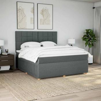 Boxspringbett mit Matratze Dunkelgrau 180x200 cm Stoff