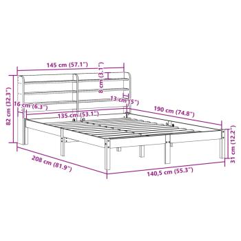 Massivholzbett ohne Matratze 135x190 cm Kiefernholz