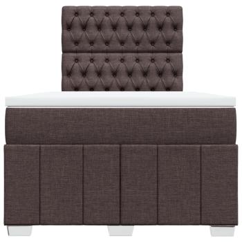 Boxspringbett mit Matratze Dunkelbraun 120x200 cm Stoff