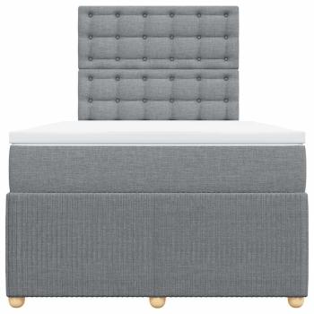 Boxspringbett mit Matratze Hellgrau 120x200 cm Stoff