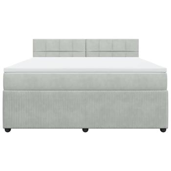 Boxspringbett mit Matratze Hellgrau 180x200 cm Samt