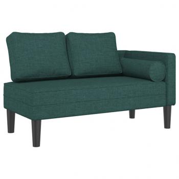 Chaiselongue mit Kissen Dunkelgrün Stoff