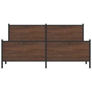 Metallbett ohne Matratze Braun Eichen-Optik 200x200 cm