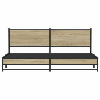 Metallbett ohne Matratze Sonoma-Eiche 193x203 cm