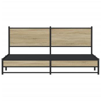 Metallbett ohne Matratze Sonoma-Eiche 180x200 cm