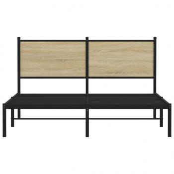 Metallbett ohne Matratze Sonoma-Eiche 137x190 cm