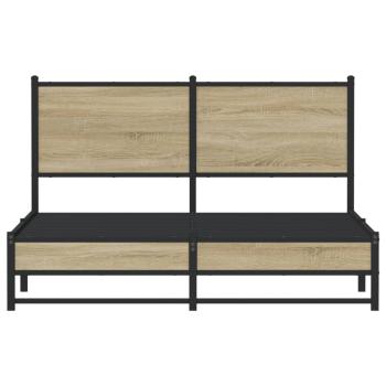 Metallbett ohne Matratze Sonoma-Eiche 137x190 cm