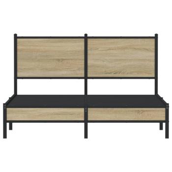 Metallbett ohne Matratze Sonoma-Eiche 150x200 cm