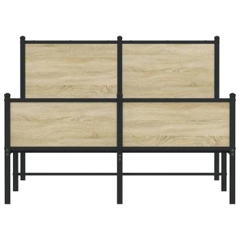 Metallbett ohne Matratze Sonoma-Eiche 120x200 cm