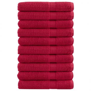 ARDEBO.de - Premium-Handtücher SOLUND 10 Stk. Rot 100x200 cm 600 g/m²