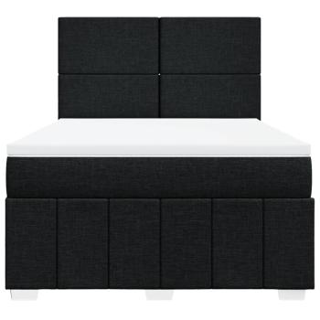 Boxspringbett mit Matratze Schwarz 140x190 cm Stoff
