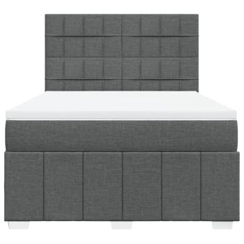 Boxspringbett mit Matratze Dunkelgrau 140x190 cm Stoff