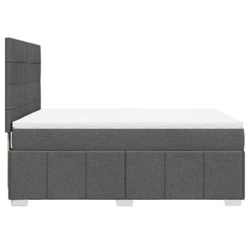 Boxspringbett mit Matratze Dunkelgrau 140x190 cm Stoff