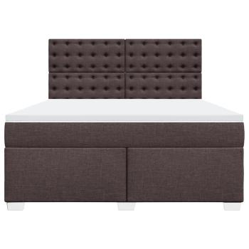 Boxspringbett mit Matratze Dunkelbraun 180x200 cm Stoff