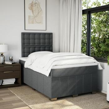 Boxspringbett mit Matratze Dunkelgrau 120x200 cm Stoff