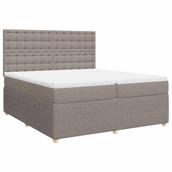 ARDEBO.de - Boxspringbett mit Matratze Taupe 200x200 cm Stoff