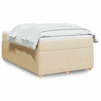 ARDEBO.de - Boxspringbett mit Matratze Creme 120x190 cm Stoff