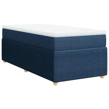 Boxspringbett mit Matratze Blau 90x200 cm Stoff