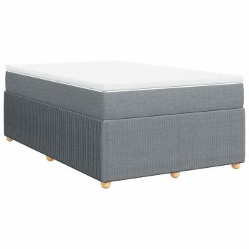Boxspringbett mit Matratze Hellgrau 120x190 cm Stoff