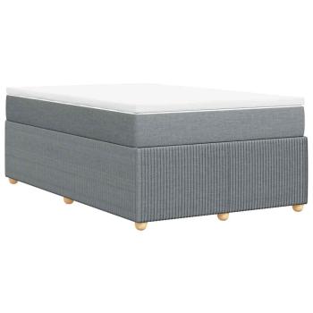 Boxspringbett mit Matratze Hellgrau 120x190 cm Stoff