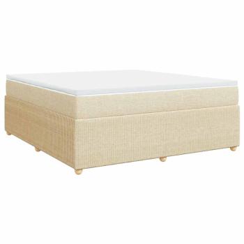 ARDEBO.de - Boxspringbett mit Matratze Creme 180x200 cm Stoff