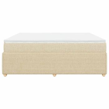 Boxspringbett mit Matratze Creme 180x200 cm Stoff