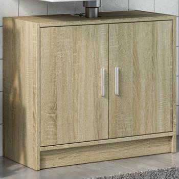 ARDEBO.de - Waschbeckenunterschrank Sonoma-Eiche 63x29x55 cm Holzwerkstoff
