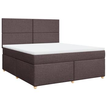ARDEBO.de - Boxspringbett mit Matratze Dunkelbraun 180x200 cm Stoff