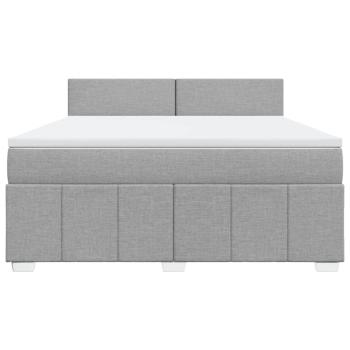 Boxspringbett mit Matratze Hellgrau 180x200 cm Stoff