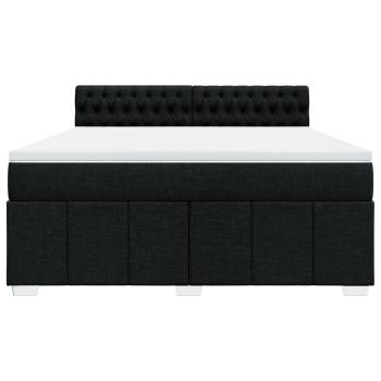 Boxspringbett mit Matratze Schwarz 180x200 cm Stoff