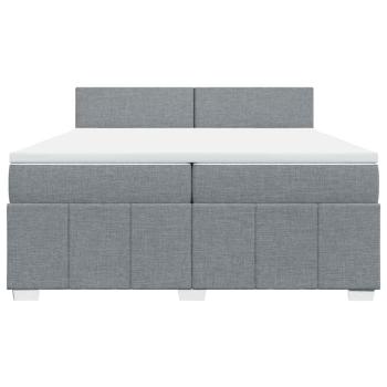 Boxspringbett mit Matratze Hellgrau 200x200 cm Stoff