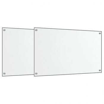 Küchenrückwände 2 Stk. Transparent 70x50 cm Hartglas